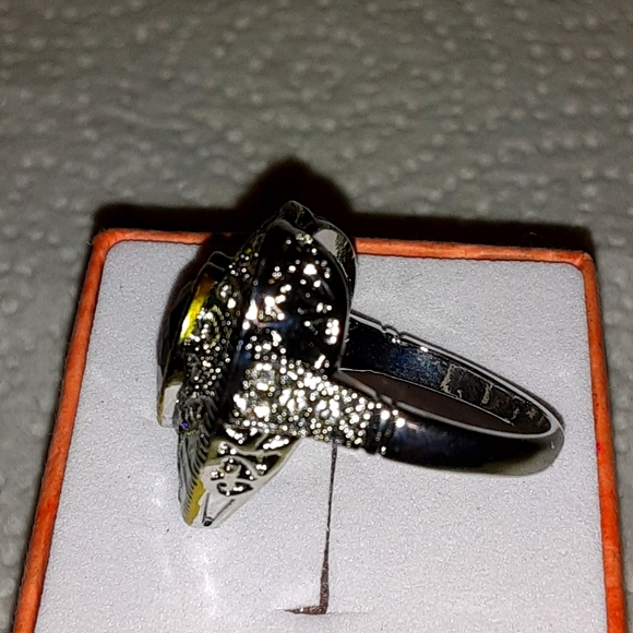 HEART RING, EMERALD, 2-TONE, 6,7,10 - Picture 7 of 10